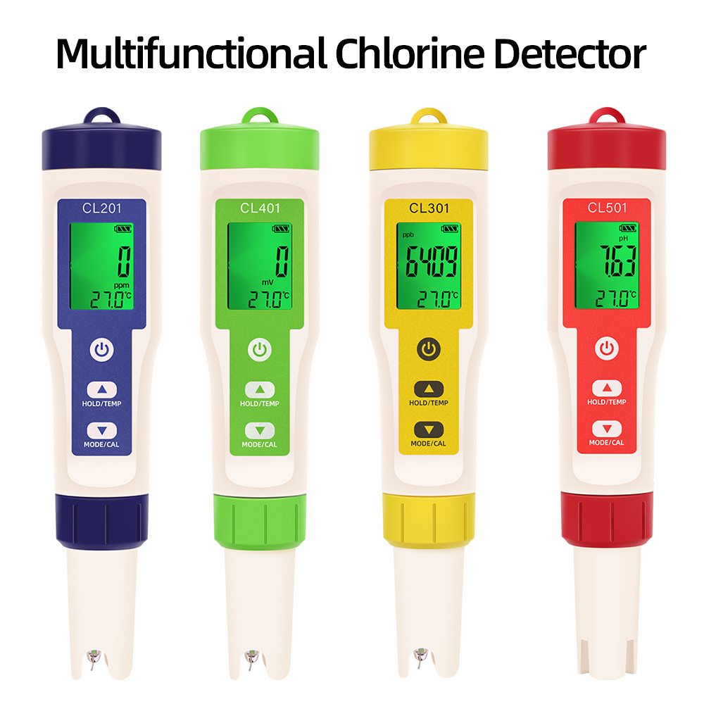 Marine Aquarium Water Testing - PH/CL2/H2/ORP/مقياس الحرارة كاشف الكلور الرقمي جهاز