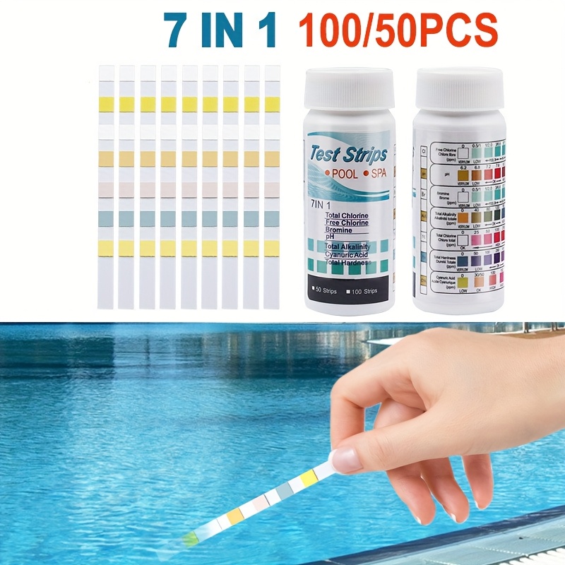 Marine Aquarium Water Testing - 7-in-1 50/100 قطعة حمام سباحة PH
