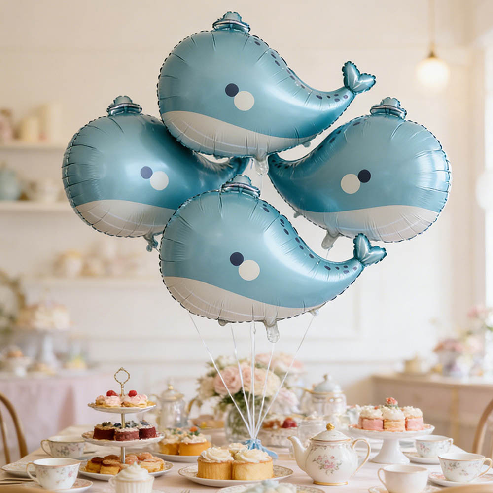 Marine Aquarium Decorations - مجموعة من 5 بالونات رقائقية على