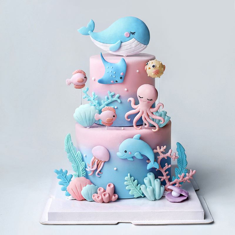 Marine Aquarium Decorations - المحيط الأخطبوط الحوت كعكة الزينة الحيوانات