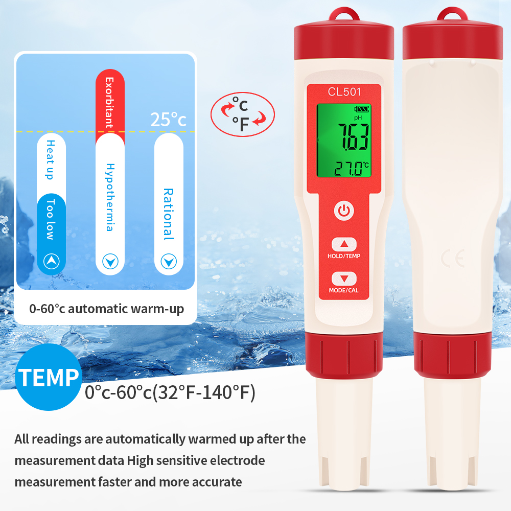 PH/CL2/H2/ORP/مقياس الحرارة كا - مراجعة Marine Aquarium Water Testing وسعره
