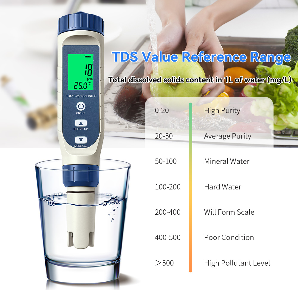 قلم اختبار جودة المياه 5 في 1  - مراجعة Marine Aquarium Water Testing وسعره