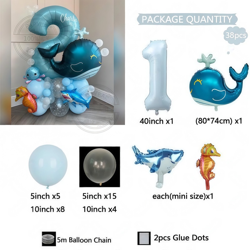 مجموعة بالونات عيد ميلاد بثيمة - مراجعة Marine Aquarium Decorations وسعره