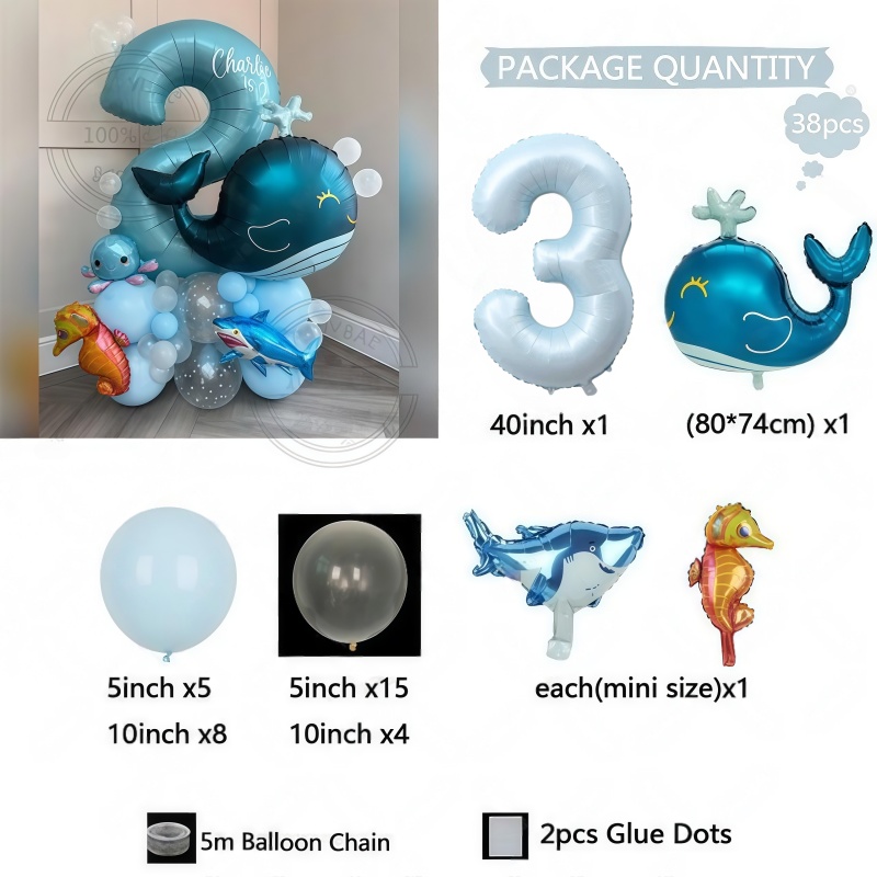 مجموعة بالونات عيد ميلاد بثيمة - مراجعة Marine Aquarium Decorations وسعره